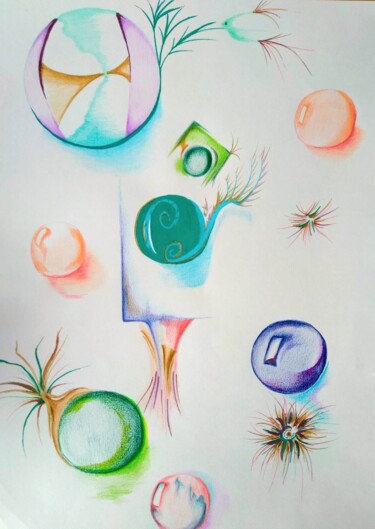 Tekening getiteld "Roule Maboule" door Kathia Donaté, Origineel Kunstwerk, Potlood