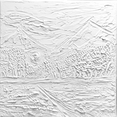 绘画 标题为“Winter white mounta…” 由Nataliia Krykun, 原创艺术品, 丙烯 安装在木质担架架上