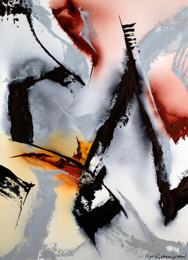 Schilderij getiteld "Echoes of Time" door Maria Lorena Lehman, Origineel Kunstwerk, Aquarel