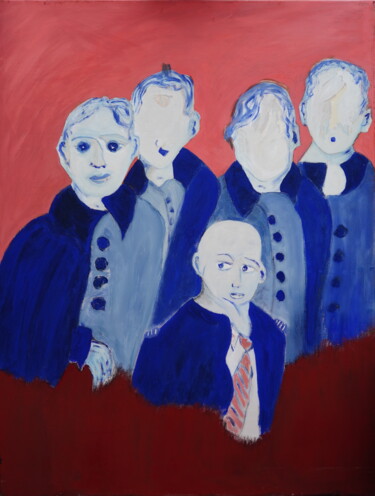 Peinture intitulée "L'ATTENTE.....Févri…" par Roger Ernest Jankow, Œuvre d'art originale, Tempera