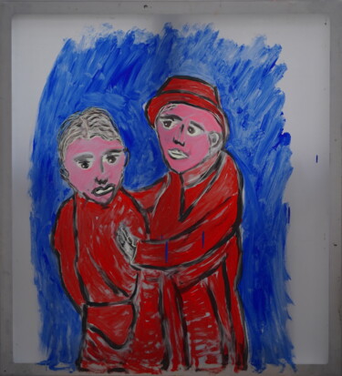 Peinture intitulée "Je t'aime...moi non…" par Roger Ernest Jankow, Œuvre d'art originale, Acrylique
