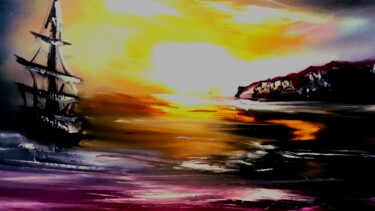 Peinture intitulée "Ss le vent" par Pascal Jung, Œuvre d'art originale, Huile