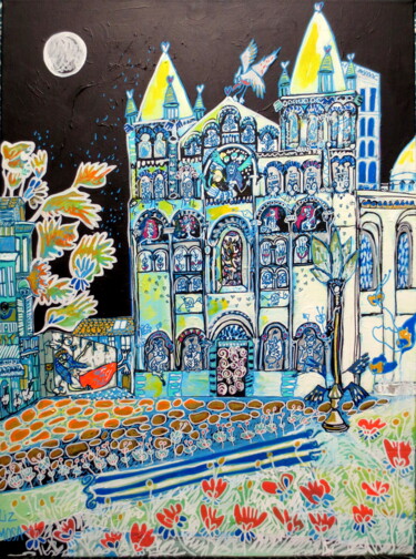 Peinture intitulée "Saint Pierre sous l…" par Liz Mosa, Œuvre d'art originale, Acrylique Monté sur Châssis en bois