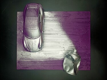 Painting titled "TOUCHEE, CHROMEE" by Grégoire Clement (GMJ), Original Artwork, Acrylic Mounted on Cardboard