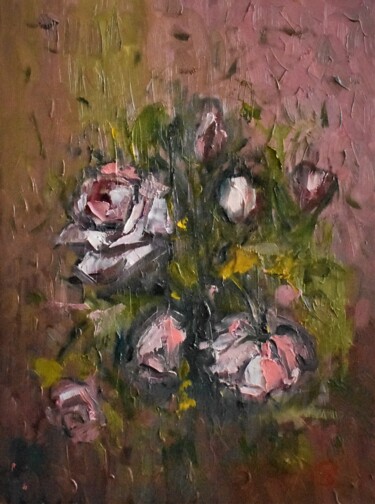 Картина под названием "Flowers 2" - Grigorii Zulkarniaev, Подлинное произведение искусства, Масло