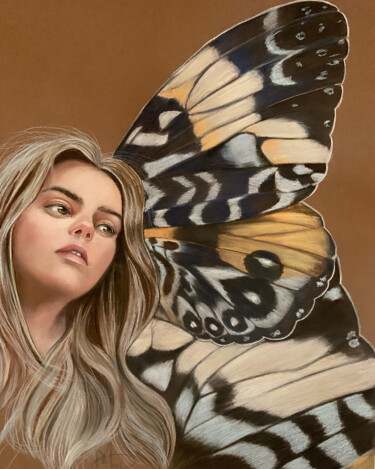 WING BEAT Drawing titled "WING BEAT" by Maria Romano, Original Artwork, Pastel