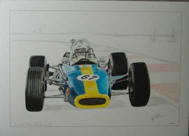 图画 标题为“dessin voiture mono…” 由Gerard Marteau, 原创艺术品, 铅笔