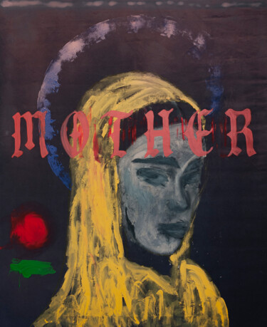绘画 标题为“"mother"” 由Marc E. Des Rosiers, 原创艺术品, 丙烯 安装在木质担架架上