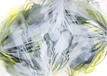 Abstract acrylic contemporary painting floral green 绘画 标题为“Abstract acrylic co…” 由Viktoriia Epifanova (Flartina), 原创艺术品, 丙烯