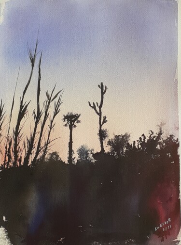 petit matin Painting titled "petit matin" by Eve Elikoff, Original Artwork, Watercolor