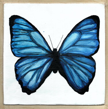 399. Butterfly Painting titled "399. Butterfly" by Veera Zukova, Original Artwork, Acrylic Mounted on Wood Panel