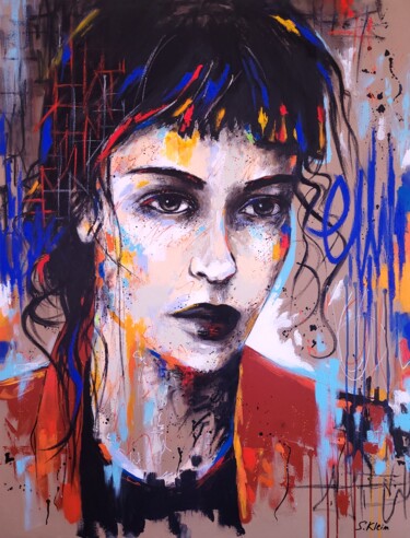 Peinture intitulée "Aline" par Sébastien Klein, Œuvre d'art originale, Huile Monté sur Châssis en bois