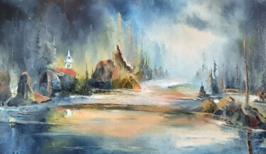 Painting titled "HUIT A NEUF" by Ma, Original Artwork, Oil