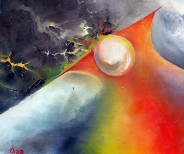 Peinture intitulée "ANTIVIRAL" par Ma, Œuvre d'art originale, Huile
