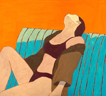 Comfort and Ease — Contemporary figurative oil painting art Malerei mit dem Titel "Comfort and Ease —…" von Ildar Minnegalimov (exesalle), Original-Kunstwerk, Öl Auf Keilrahmen aus Hol…