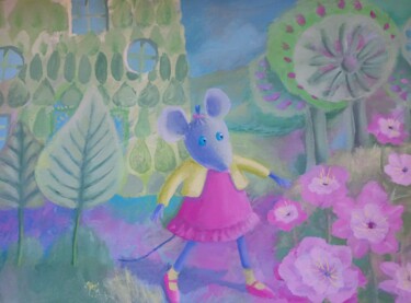 Painting titled "Lilipart à l'aventu…" by Isabelle Rene, Original Artwork, Oil