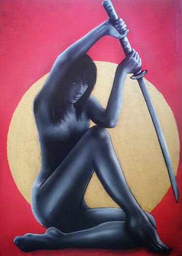" Onna Musha " Peinture intitulée "" Onna Musha "" par Cel . B, Œuvre d'art originale, Acrylique