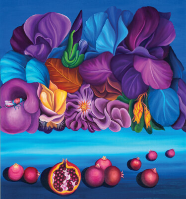 Painting titled "Spring Flowers" by Vinko Hlebs, Original Artwork, Oil