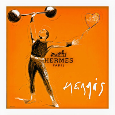 L'homme fort Hermès Malerei mit dem Titel "L'homme fort Hermès" von Dominique Kleiner, Original-Kunstwerk, Digitale Malerei