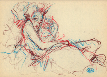 Dessin intitulée "A411 Maimouna" par Etienne Bonnet, Œuvre d'art originale, Pastel