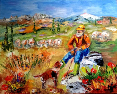 Peinture intitulée "LE MONT VENTOUX LE…" par Jean Pierre Jumeaux, Œuvre d'art originale, Huile Monté sur Châssis en bois