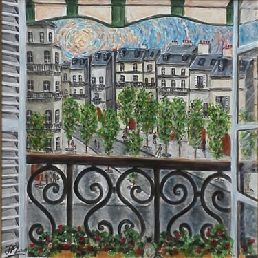 Peinture intitulée "Isis au balcon" par Jean-Pierre Loubinoux, Œuvre d'art originale, Acrylique