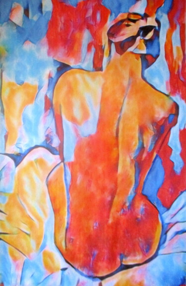 绘画 标题为“"Blazing Nude"” 由Helena Wierzbicki, 原创艺术品, 丙烯