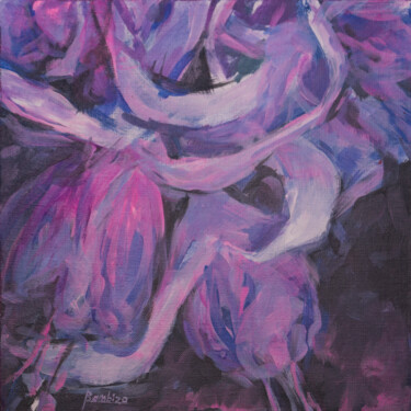 제목이 "Blue fuchsia"인 판화 Татьяна Конышева로, 원작, 아크릴 나무 들것 프레임에 장착됨