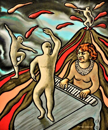 France Clidat plays Erik Satie: Danses de Travers Painting titled "France Clidat plays…" by Noël Van Hoof, Original Artwork, Watercolor