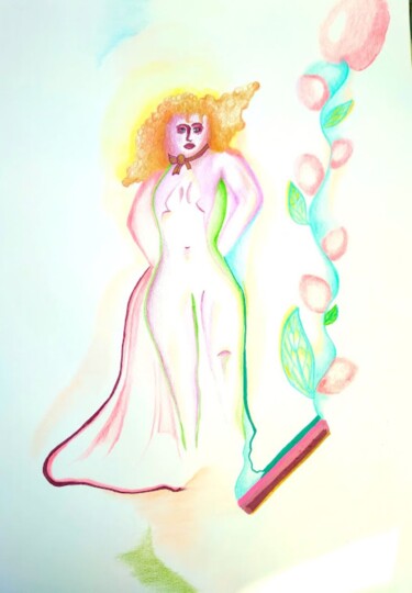 Tekening getiteld "Envolée" door Kathia Donaté, Origineel Kunstwerk, Potlood