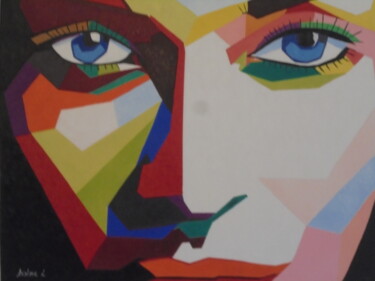 Painting titled "MEGAN FOX POPART" by Liubov Aristova, Original Artwork, Oil