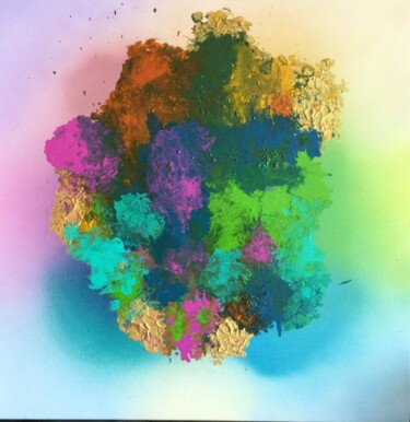 Peinture intitulée "Composé floral" par Siga, Œuvre d'art originale, Acrylique Monté sur Châssis en bois