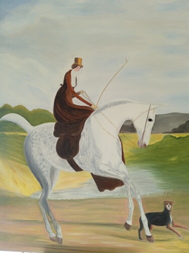 Peinture intitulée "Mademoiselle avec s…" par Roser Solà, Œuvre d'art originale, Huile