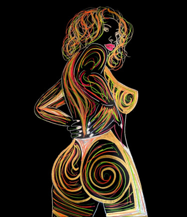 绘画 标题为“Body painting 6” 由Jennifer Jane, 原创艺术品, 丙烯