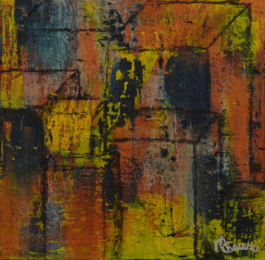 Schilderij getiteld "Edifices II" door Maryse Chauvin, Origineel Kunstwerk, Olie