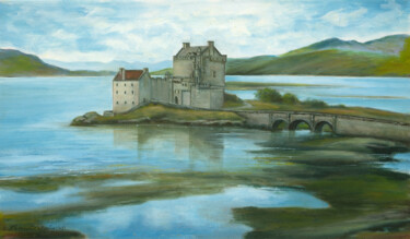 Eilean Donan Castle, Scotland Peinture intitulée "Eilean Donan Castle…" par Alexander Taylor Dickie, Œuvre d'art originale, Huile Monté sur Châssis en bois