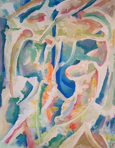 Peinture intitulée "Mellow (8,2023)" par Andrew Walaszek, Œuvre d'art originale, Acrylique Monté sur Carton