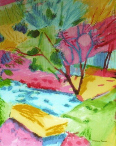 Dans le jardins de l'Isle sur Serein Arts numériques intitulée "Dans le jardins de…" par Stephane Pruvot, Œuvre d'art originale, Peinture numérique