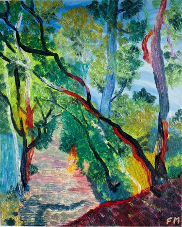 Painting titled "#Paradis terrestre" by François Martigné, Original Artwork, Oil