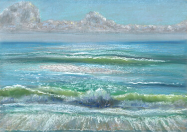 Рисунок под названием "Sea №3(Pastel)" - Elena Petrova, Подлинное произведение искусства, Пастель