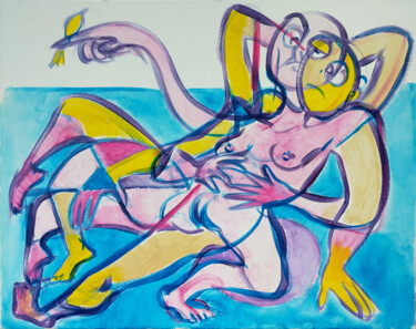 绘画 标题为“Multiples Recline” 由Oberlin The Artist, 原创艺术品, 丙烯