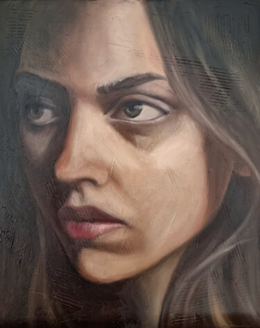 Painting titled "Calm" by Artmoods Tp, Original Artwork, Oil Mounted on Wood Panel