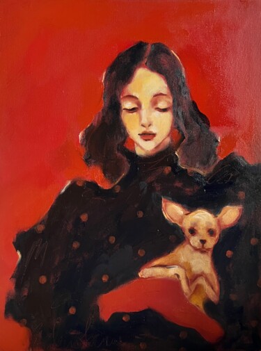 My big heart Peinture intitulée "My big heart" par Isolde Pavlovskaya, Œuvre d'art originale, Huile Monté sur Carton