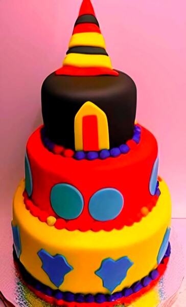 Digital Arts titled "BIRTHDAY CAKES 39" by Mahesh Tolani, Original Artwork, Digital Painting