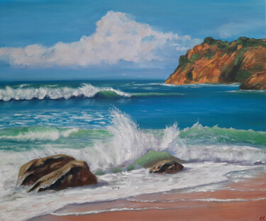 Painting titled "Sea №2" by Elena Petrova, Original Artwork, Oil