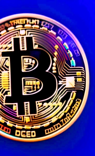 Digital Arts titled "BITCOIN - THE NEW T…" by Mahesh Tolani, Original Artwork, Digital Painting