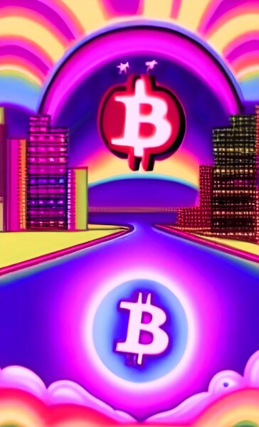 Digital Arts titled "BITCOIN - THE NEW T…" by Mahesh Tolani, Original Artwork, Digital Painting