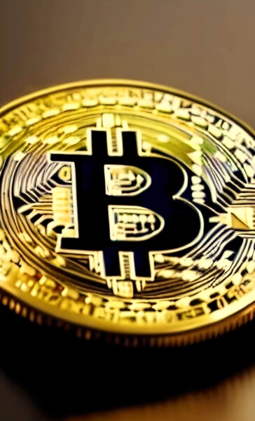 Digital Arts titled "BITCOIN - THE NEW T…" by Mahesh Tolani, Original Artwork, Digital Painting