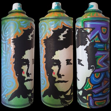 RIMBAUD spray can Sculpture intitulée "RIMBAUD spray can" par Guemi (1980), Œuvre d'art originale, Acrylique