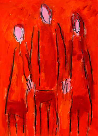 제목이 "Couple et enfant"인 미술작품 Jean Mirre로, 원작, 기름